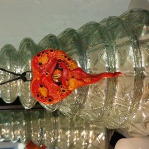 Handmade Evil Eye Fire Element Heart Non Traditional Creepy Christmas Ornament